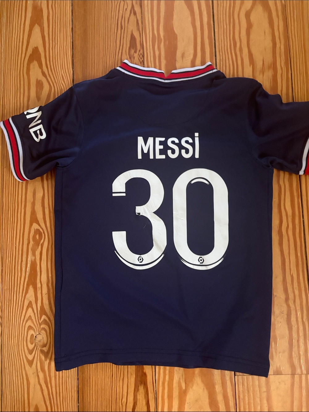 Kids Navy Soccer Jersey with White Number 30